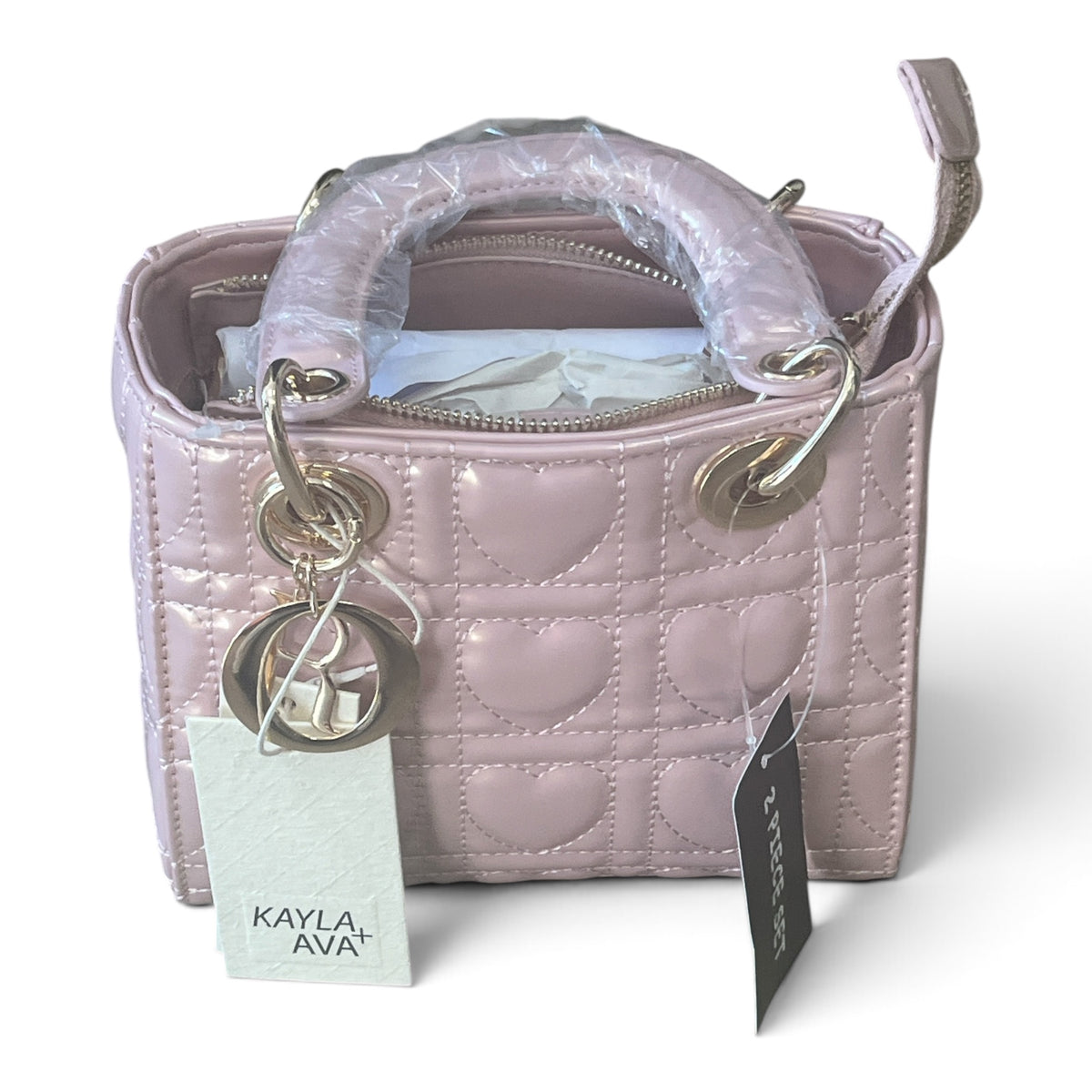 KAYLA AVA+ Quilted Heart Design Small Handbag